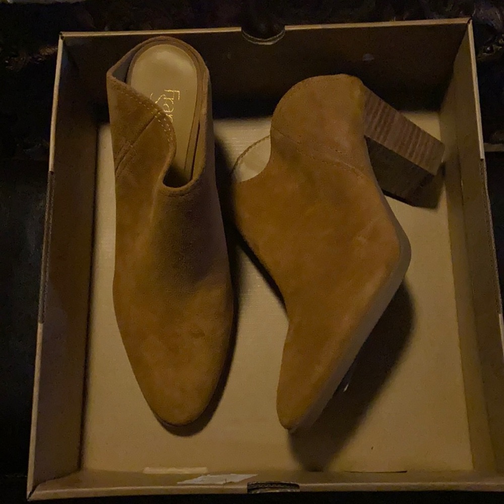 Suede heels slip in